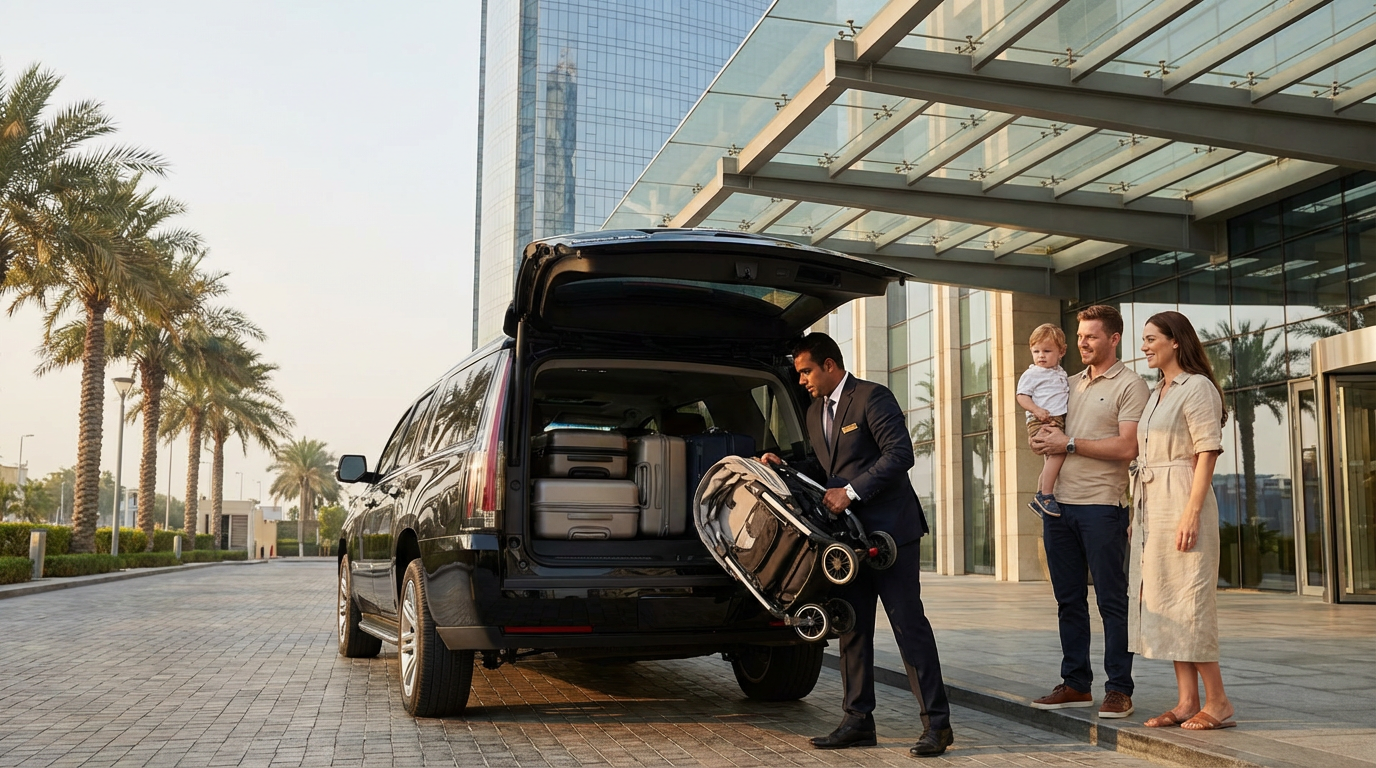 Loading luggage into transfer vehicle